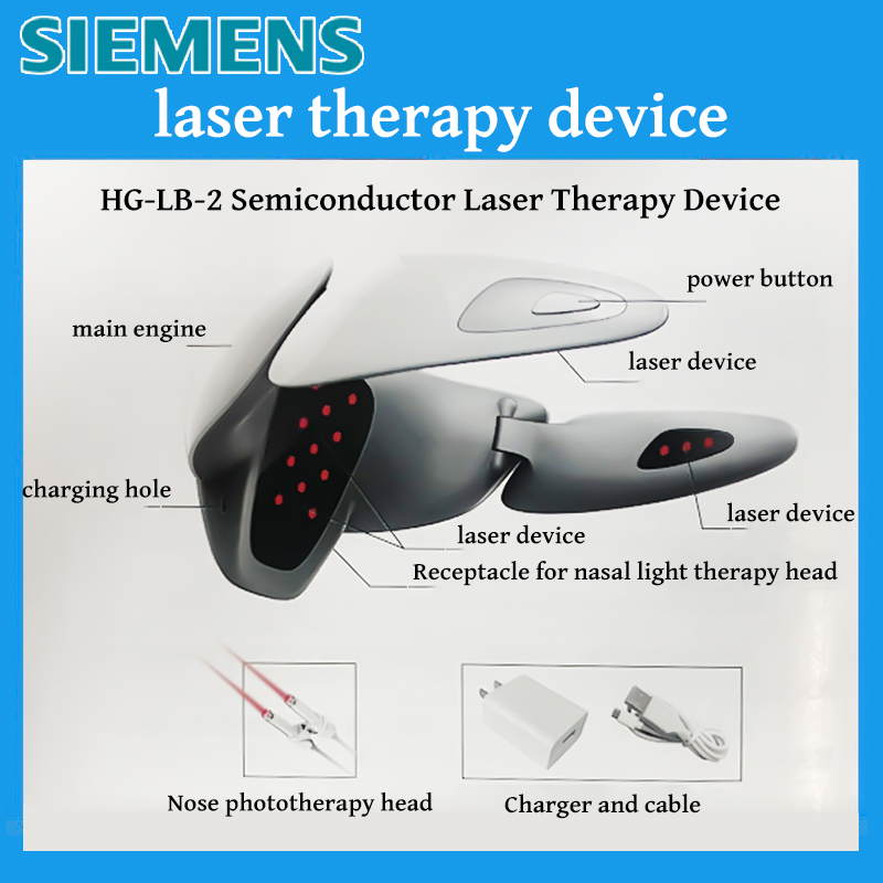 Instrument za lasersko terapijo blagovne znamke Siemens (zdravljenje + funkcija masaže) + glava za zdravljenje z nosno lučko + polnilec