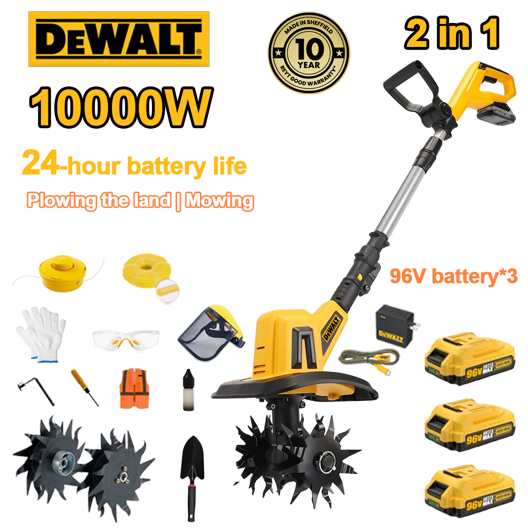 (življenjska doba baterije 24 ur) 10000 W plug + 96 V litijeva baterija * 3 + hitri polnilec * 1 + lopata * 1 + rezilo pluga * 4 + kosilni disk * 1 + vrv za kosilnico * 1 + razni dodatki